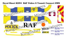 Royal Air Force Police markings Set 6 - Ford Transit Connect SWB